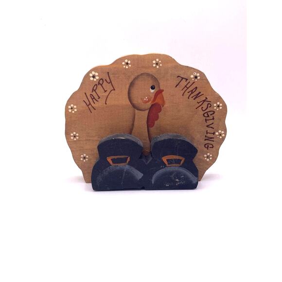 Five wooden turkeys: pre-owned - Thanksgiving holiday decor - Picture 4 of 12